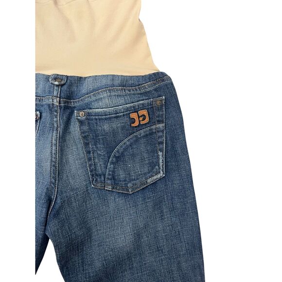 Joe’s Jeans A Pea in the Pod Sz 27 Maternity Jeans Bootcut Medium Wash Distress - Picture 3 of 7